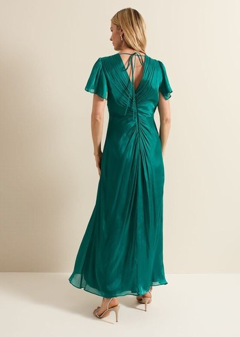 Phase Eight Abbey Satin Dress Green Australia | NJ9074621